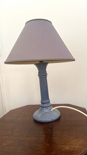 Ceramic table lamp grey - table, grey/blue
