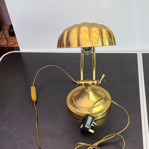 Gold brass finish table lamp - gold,